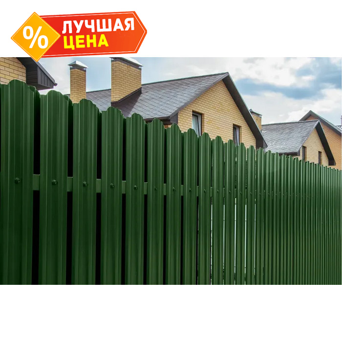 Штакетник Twin фигурный Grand Line 0,4 Полиэстер - double RAL6005 Зеленый Мох