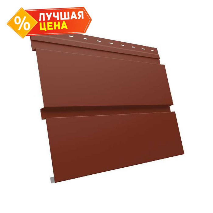 Металлический софит Квадро брус без перфорации 0,5 GreenСoat Pural RR 29 красный (RAL 3009 оксидно-красный)