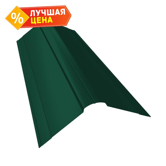 Планка конька фигурного 150x150 0,5 Atlas с пленкой RAL 6005 зеленый мох