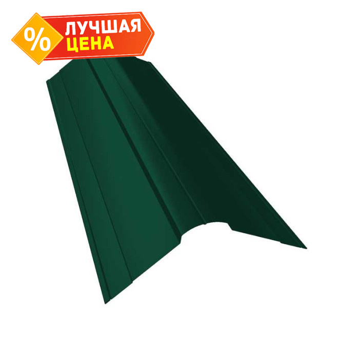 Планка конька фигурного 100x100 0,5 Quarzit lite RAL 6005 зеленый мох