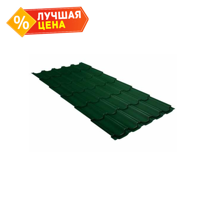 Металлочерепица Grand Line Kvinta plus 0,45 Drap RAL 6005 Зеленый мох