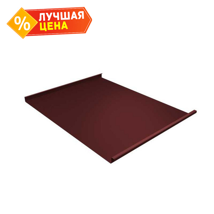 Фальцевая кровля Фальц двойной стоячий Grand Line 0,5 Velur X RAL 3009 Оксидно-Красный