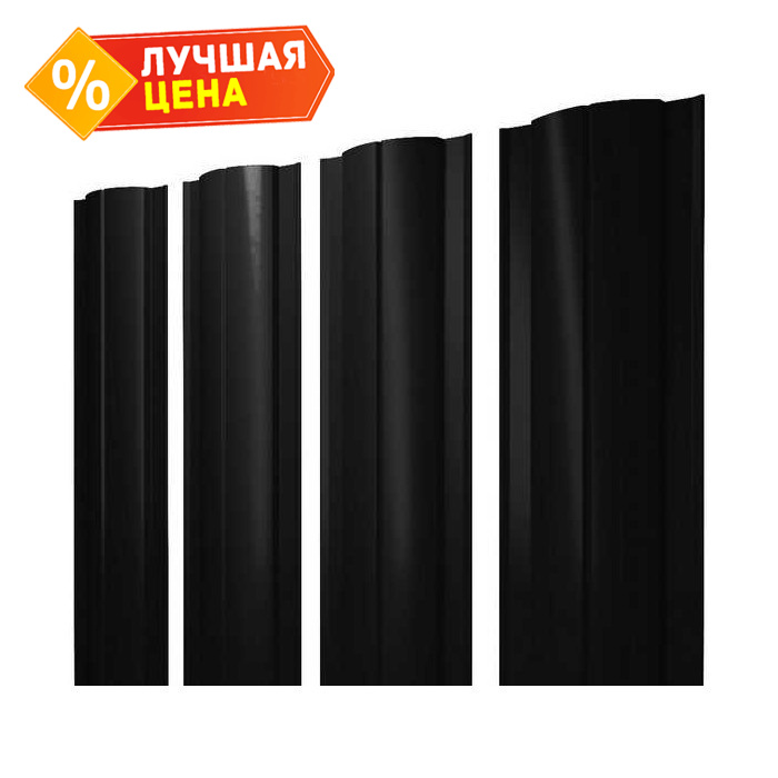 Штакетник Круглый Grand Line 0,45 Drap RAL9005 Черный