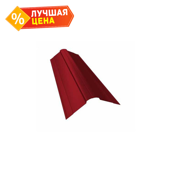 Планка ендовы верхней Grand Line фигурной 100x100 0,45 Полиэстер RAL 3003 рубиново-красный