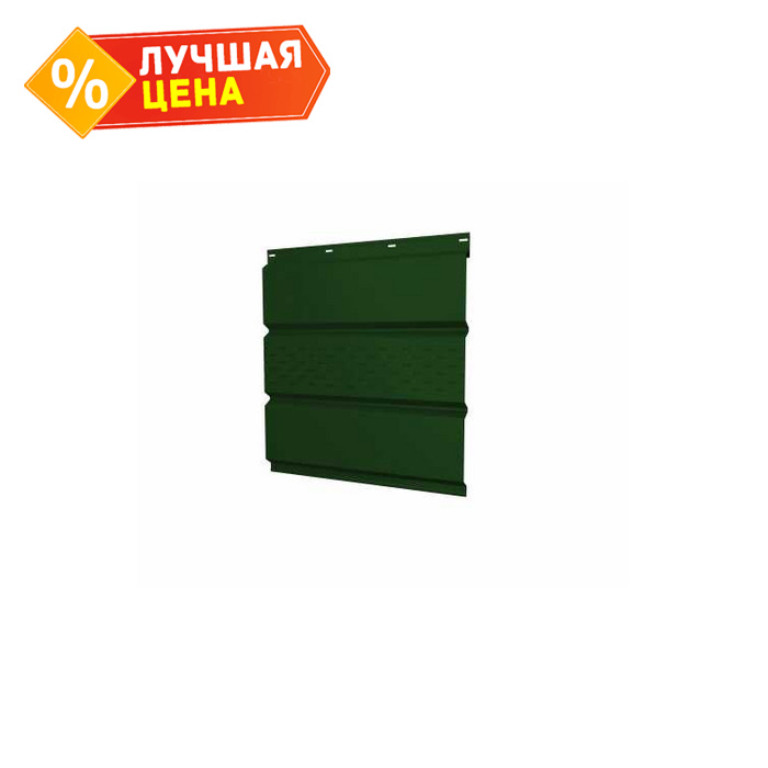 Софит металлический центральная перфорация 0,5 Quarzit lite с пленкой RAL 6005 зеленый мох