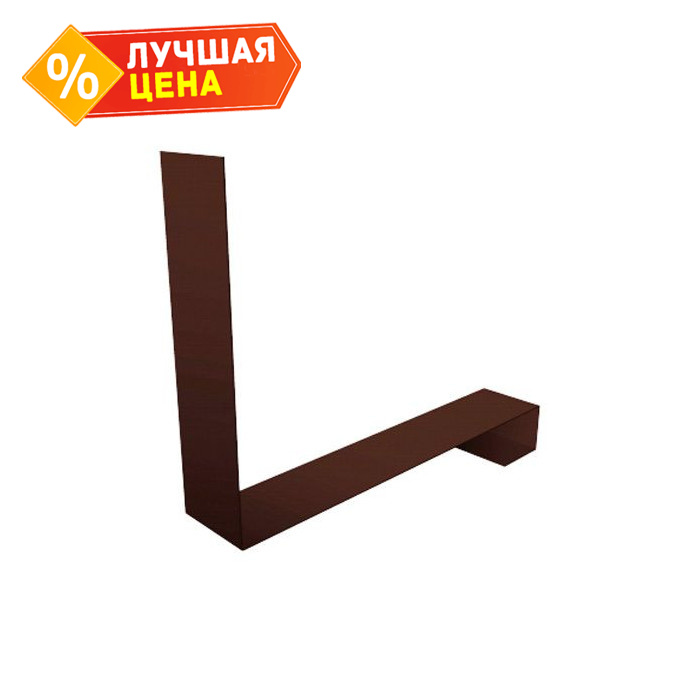 Планка примыкание нижнее к трубе для Кликфальц Pro Grand Line 0,5 Satin с пленкой RAL 8017 шоколад