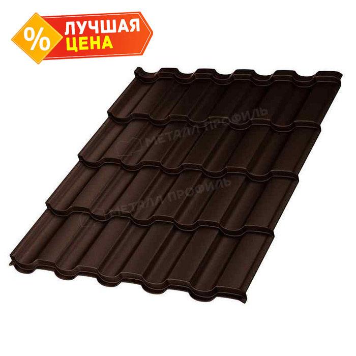Металлочерепица Металл-Профиль Монтекристо-ML 0,5 VALORI DarkBrown/Темно-коричневый