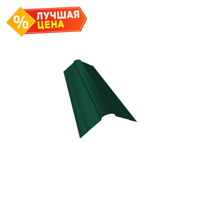 Планка конька фигурного 100x100 0,45 PE с пленкой RAL 6019 бело-зеленый