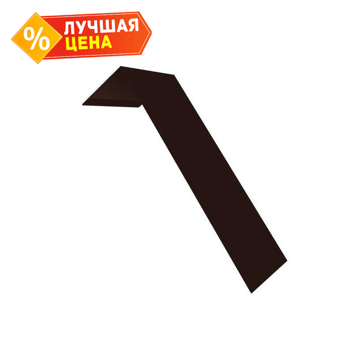 Планка лобовая/околооконная простая 190х50 0,5 Quarzit с пленкой RAL 8017 шоколад
