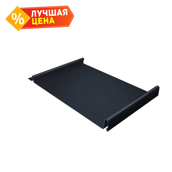 Фальцевая кровля Кликфальц Grand Line 0,5 Velur X RAL 7024 Мокрый Асфальт