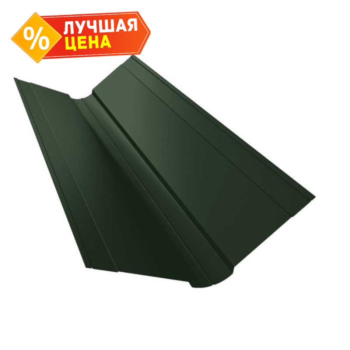 Планка ендовы верхней фигурной 150x150 0,5 GreenCoat Pural BT RR 11 темно-зеленый (RAL 6020 хромовая зелень)