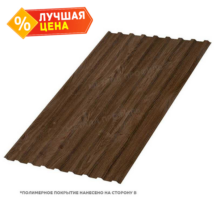 Профлист Металл Профиль МП20 0.5 ECOSTEEL® матовый Мореный дуб R