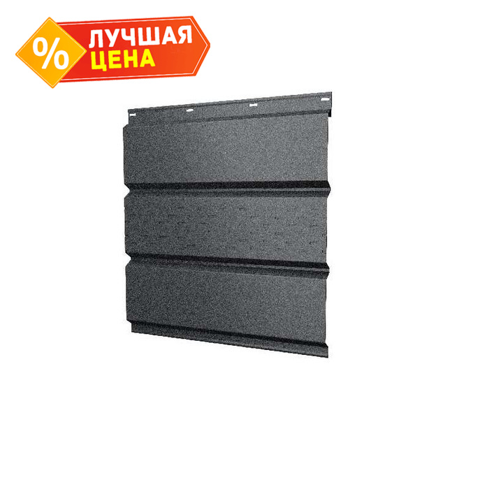 Софит металлический центральная перфорация 0,5 Satin с пленкой RAL 7024 мокрый асфальт