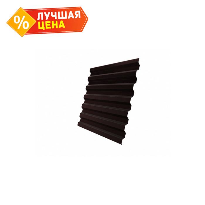 Профлист Grand Line C21R 0.5 GreenCoat Pural BT, matt RR 887 Шоколадно-коричневый