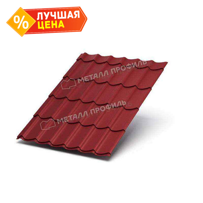 Металлочерепица Металл-Профиль Монтеррей 0,45 VikingMP® RAL 3011 Коричнево-красный