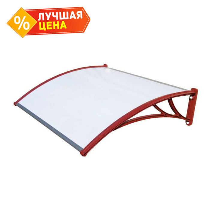 Козырьки Krovent из поликарбоната 1200х930х280 молочный (крас. кроншт)