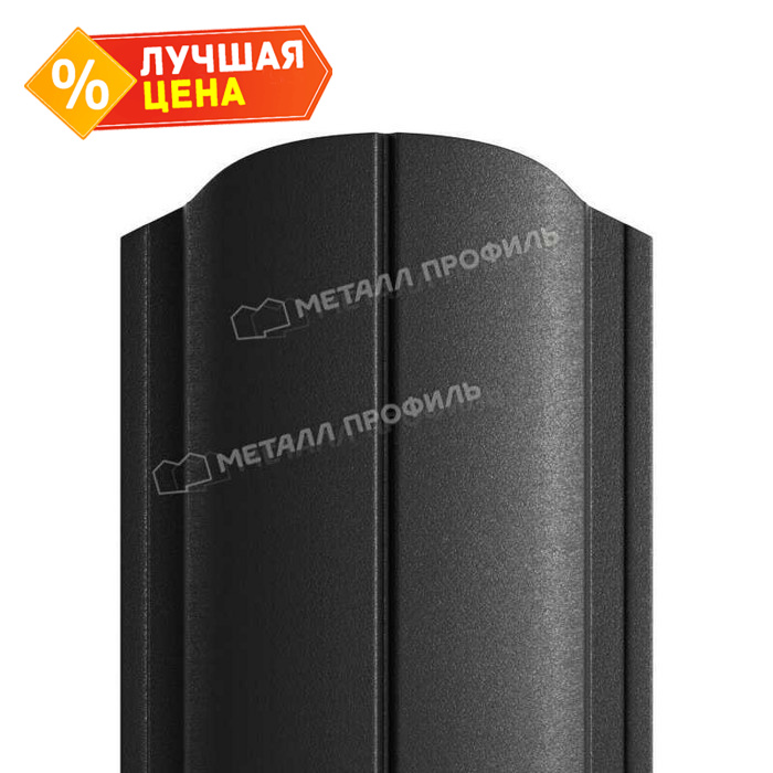 Штакетник Металл Профиль ELLIPSE-O 0,45 VikingMP® RAL9005 Черный темный