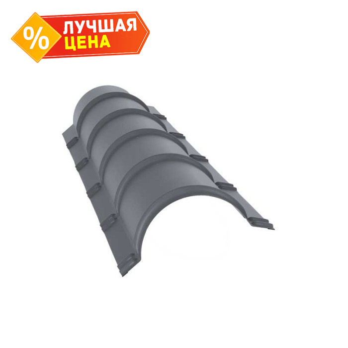 Планка конька полукруглого 0,5 Satin с пленкой RAL 9006