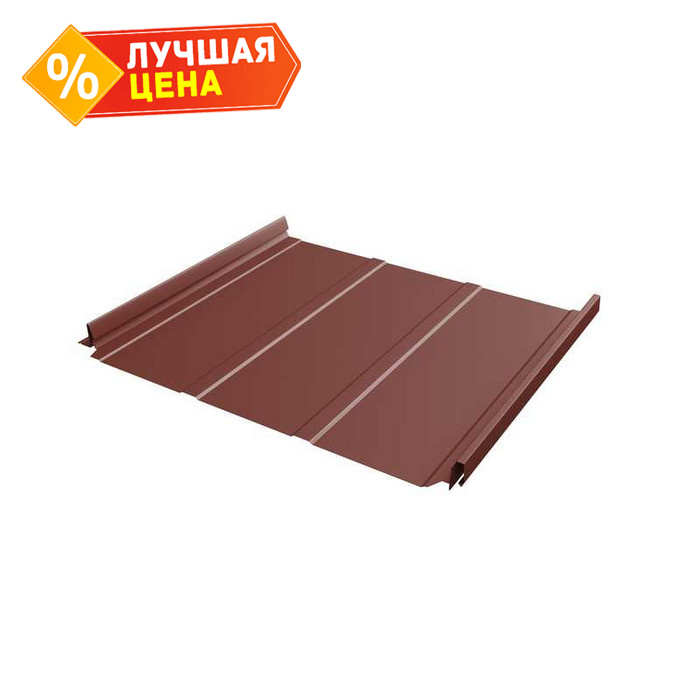 Фальцевая кровля Кликфальц Pro Line Grand Line 0,5 Velur X RAL 3009 Оксидно-Красный