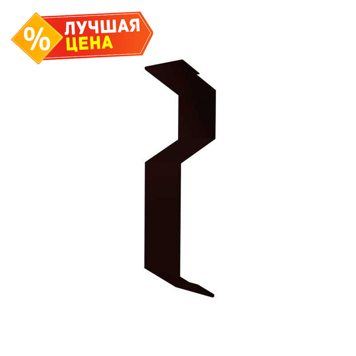 Планка примыкания внакладку 25х17х35х17 0,5 Velur RR 32 темно-коричневый