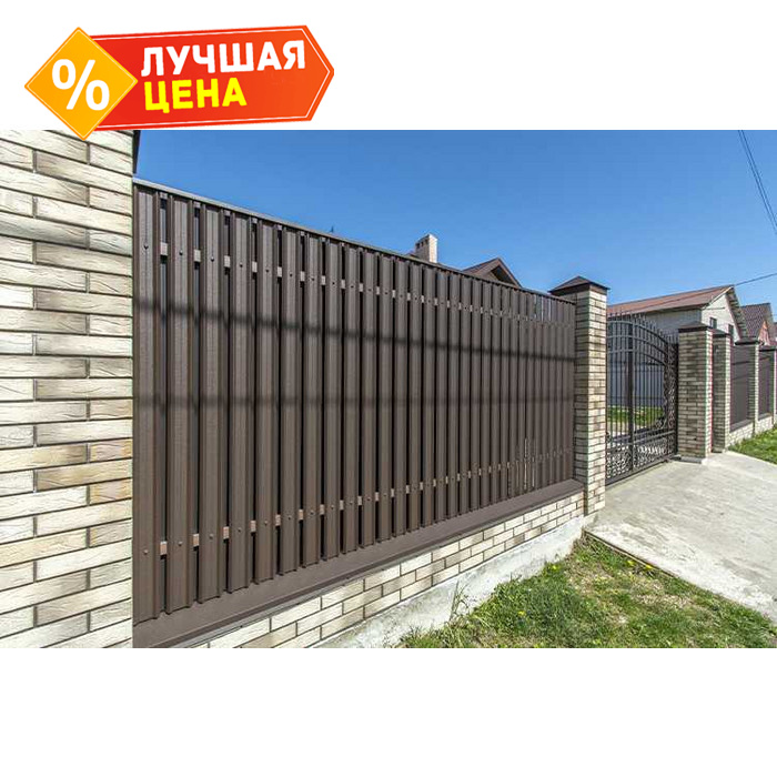 Штакетник М-образный А Grand Line 0,5 Velur RR 32 Темно-Коричневый