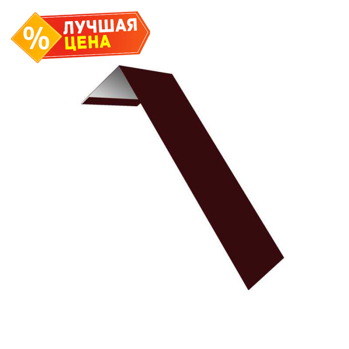 Планка лобовая/околооконная простая 190х50 0,45 PE с пленкой RAL 3005 красное вино