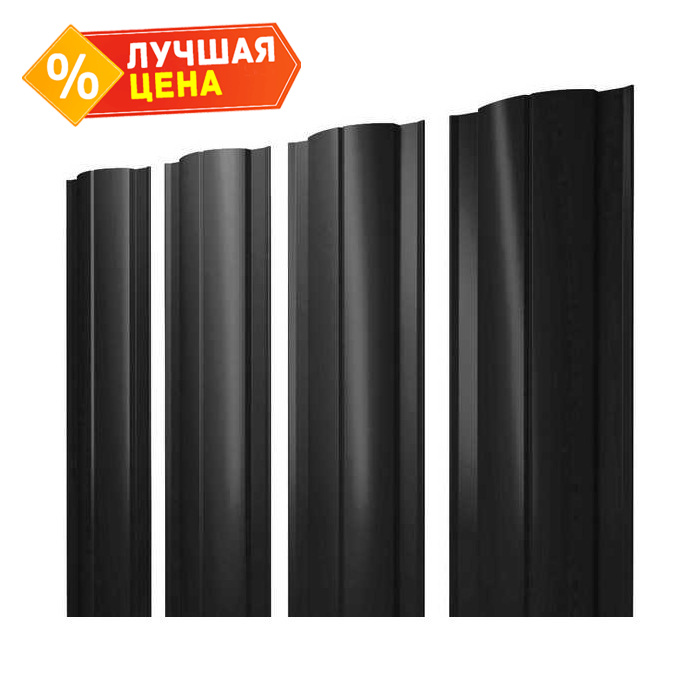 Штакетник Круглый Grand Line 0,5 Satin RAL9005 Черный