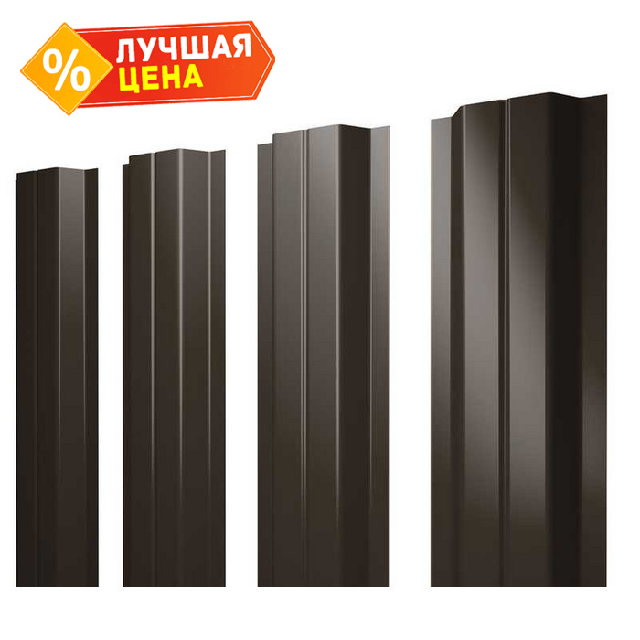 Штакетник П-образный А Grand Line 0,5 Atlas RR 32 Темно-Коричневый
