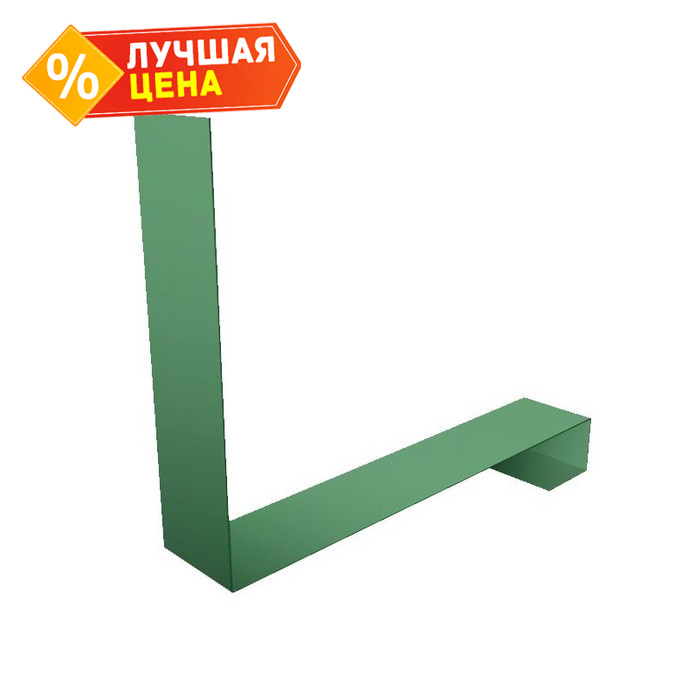 Планка примыкание нижнее к трубе фальц Grand Line 0,5 GreenCoat Pural BT, matt RR 11 хвойно-зеленый