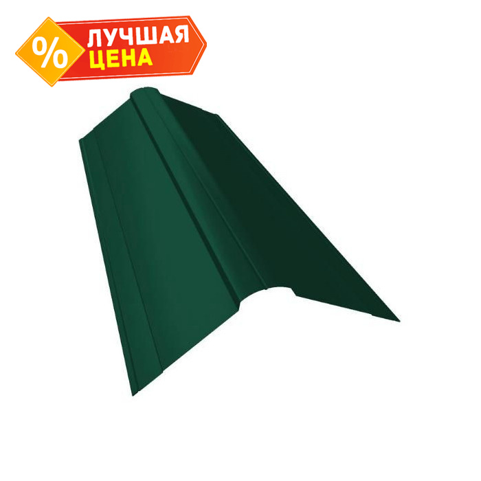 Планка конька фигурного 100x100 0,45 PE с пленкой RAL 6005 зеленый мох