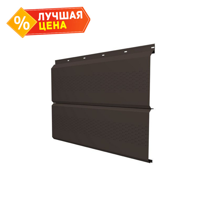 Софит ЭкоБрус с перфорацией 0,345 Grand Line 0,5 PurLite Мatt RR 32 темно-коричневый