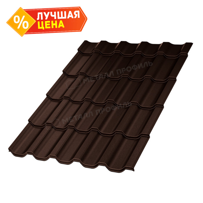 Металлочерепица Металл-Профиль Трамонтана-XL 0,5 VALORI DarkBrown/Темно-коричневый