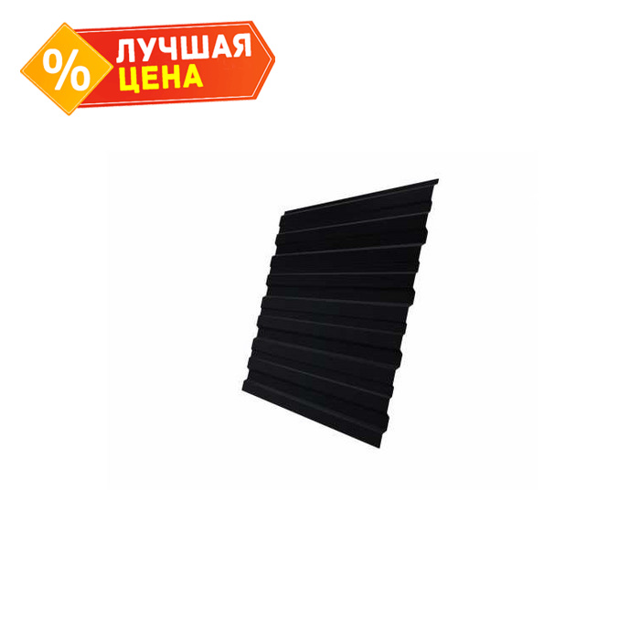 Профлист Grand Line C10В 0.5 Velur с пленкой RAL 9005 Черный