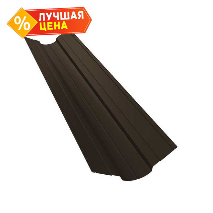 Планка ендовы верхней фигурной 70x70 0,5 GreenCoat Pural BT RR 32 темно-коричневый (RAL 8019 серо-коричневый)