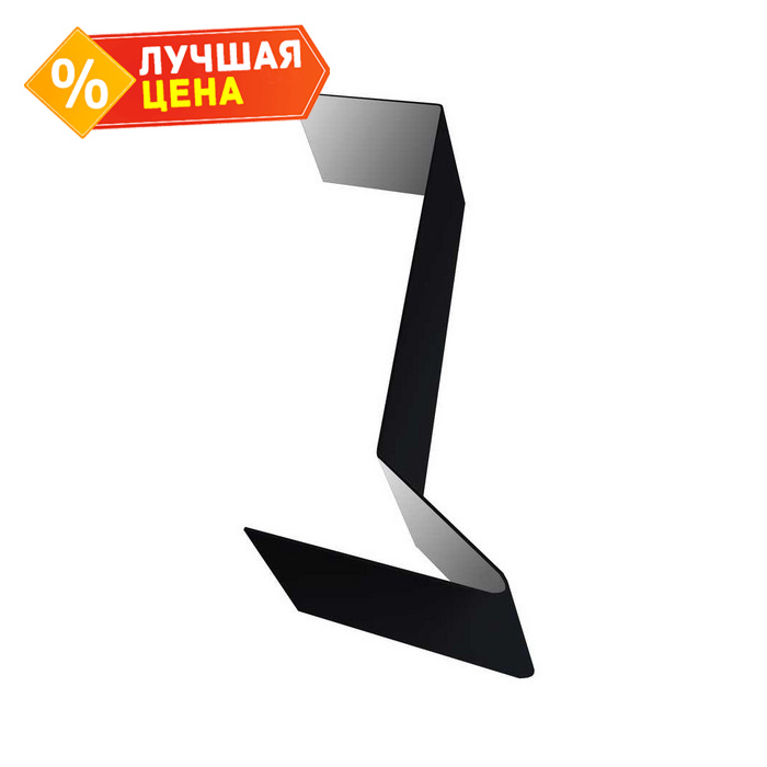 Планка примыкания для мягкой кровли 0,5 Quarzit lite с пленкой RAL 9005 черный