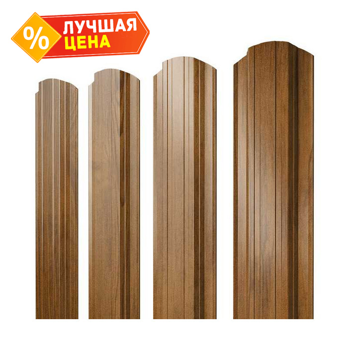 Штакетник Прямоугольный фигурный Grand Line 0,4 Print Premium Golden Wood Golden Wood