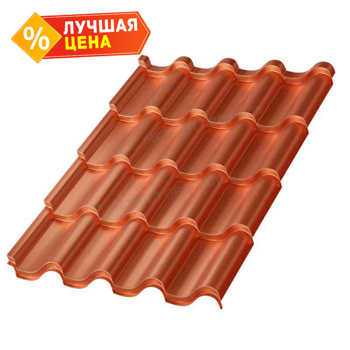 Металлочерепица Металл-Профиль Монтерроса-M 0,5 AGNETA® Copper/Copper/Медный/Медный