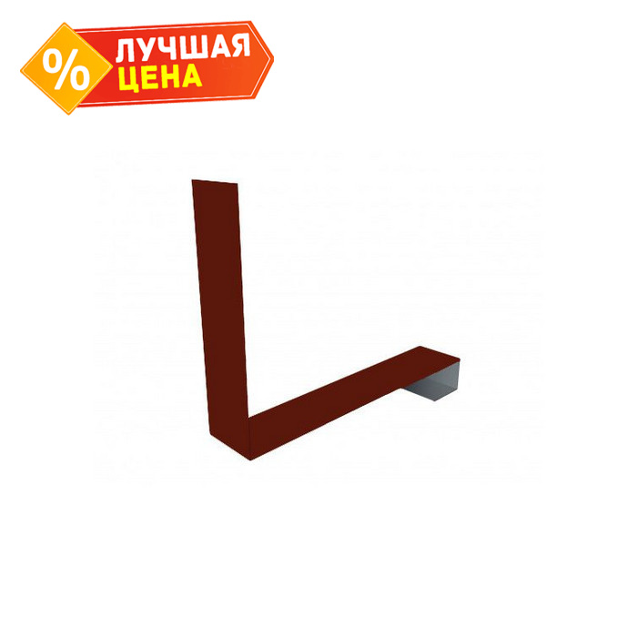 Планка примыкание нижнее к трубе фальц Grand Line 0,5 Velur RAL 3009 красная окись