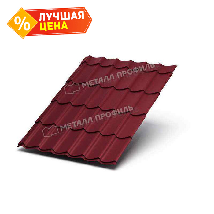 Металлочерепица Металл-Профиль Монтеррей 0,45 VikingMP® RAL 3005 Красное вино