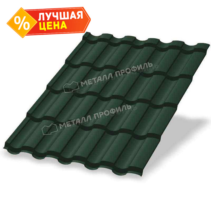 Металлочерепица Металл-Профиль Монтекристо-XL 0,45 VikingMP® RAL 6005 Зеленый мох