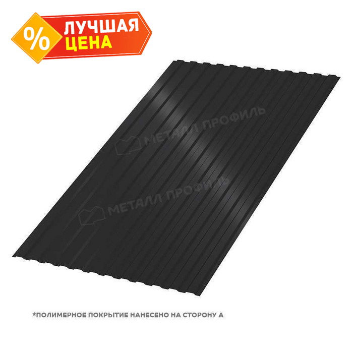 Профлист Металл Профиль МП10 0.5 PURMAN® RAL 9005 Черный темный B