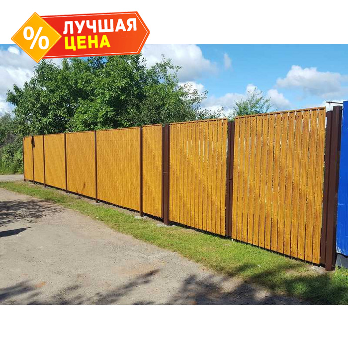 Штакетник М-образный А Grand Line 0,45 Print-double Elite Golden Wood Golden Wood