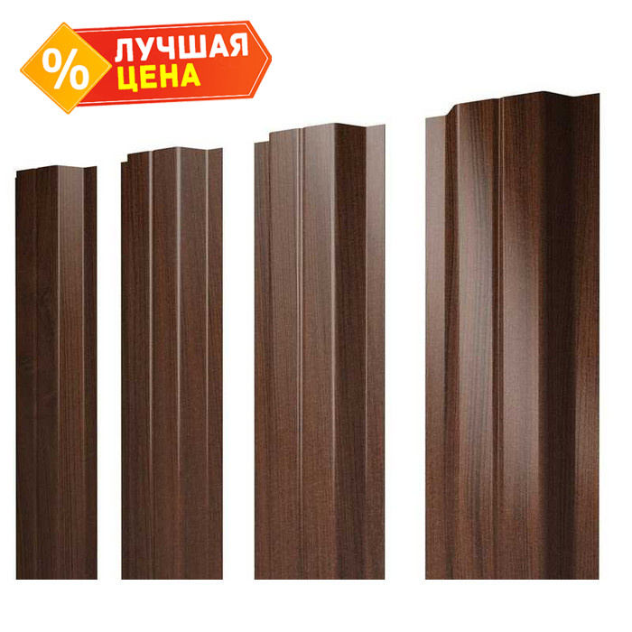 Штакетник П-образный А Grand Line 0,45 Print Elite Choco Wood Choco Wood