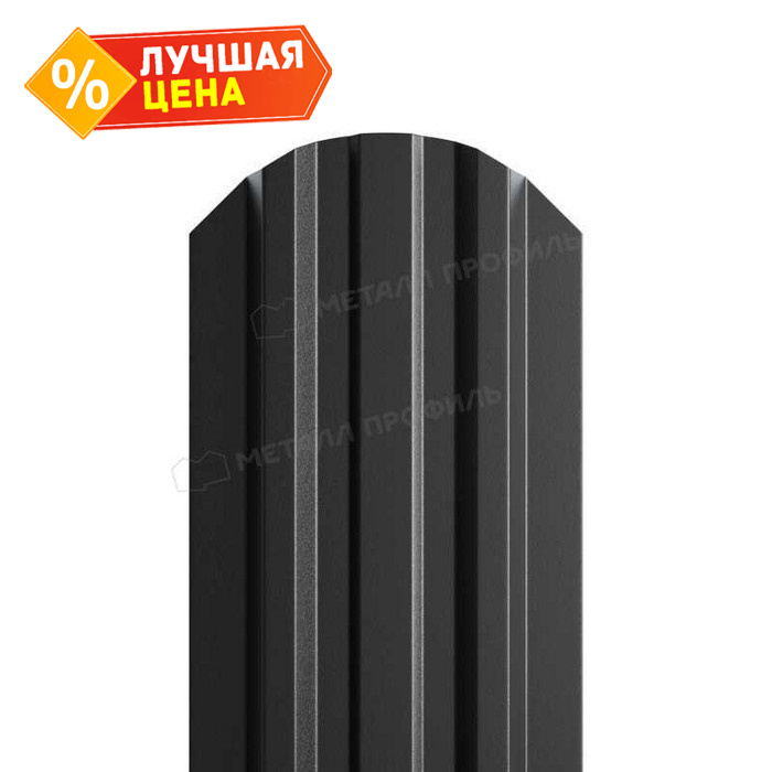 Штакетник Металл Профиль LАNE-O 0,5 PURMAN® RAL9005 Черный темный