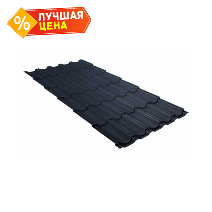 Металлочерепица Grand Line Kvinta plus 0,5 GreenCoat Pural Matt BT RAL 7024 Мокрый асфальт