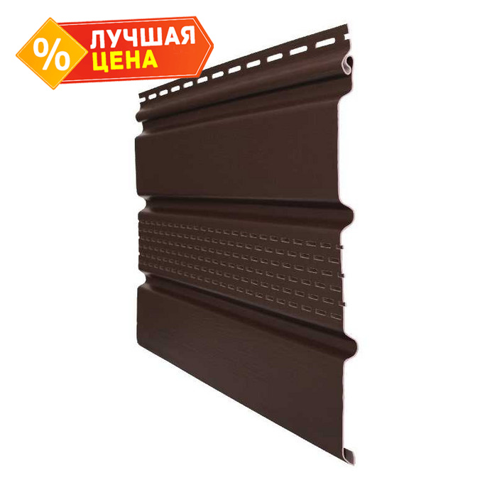 Софит T4 3,00 двухслойный акрил (АСА) Grand Line частично перфорированный темный дуб