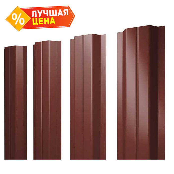 Штакетник П-образный А Grand Line 0,5 Velur RAL3009 Оксидно-Красный