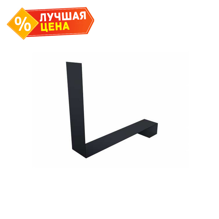 Планка примыкание нижнее к трубе фальц Grand Line 0,5 Atlas с пленкой RAL 7024 мокрый асфальт
