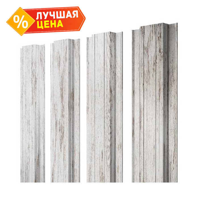 Штакетник Прямоугольный Grand Line 0,45 Print Elite Snow Wood Snow Wood