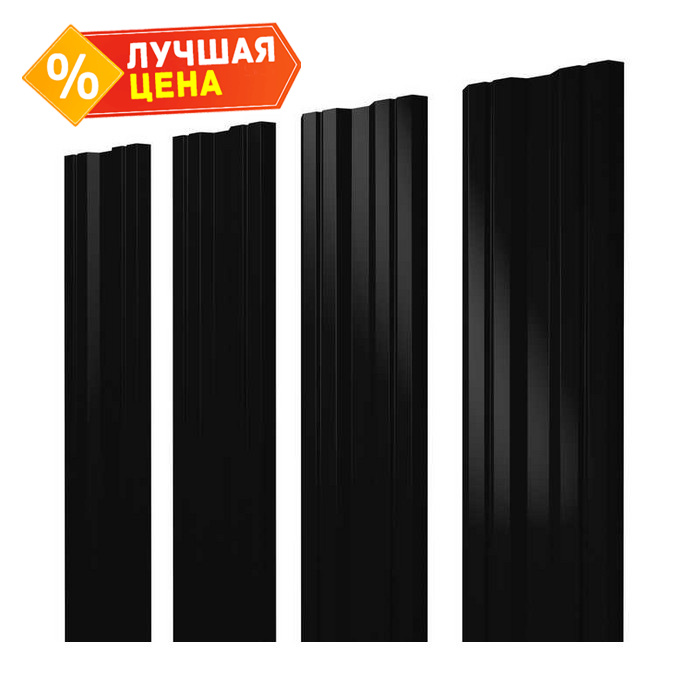 Штакетник Twin Grand Line 0,45 Drap RAL9005 Черный